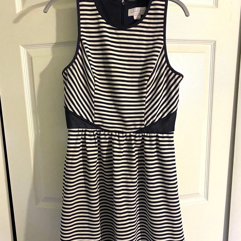 Jessica Simpson Navy and White Tank Dress